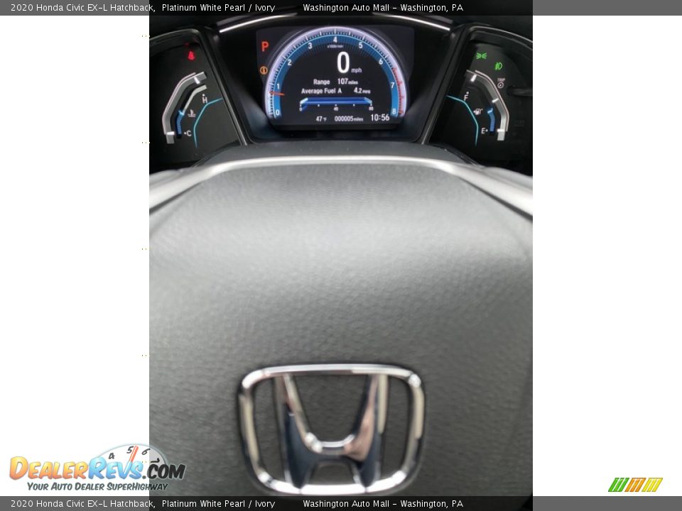 2020 Honda Civic EX-L Hatchback Platinum White Pearl / Ivory Photo #25
