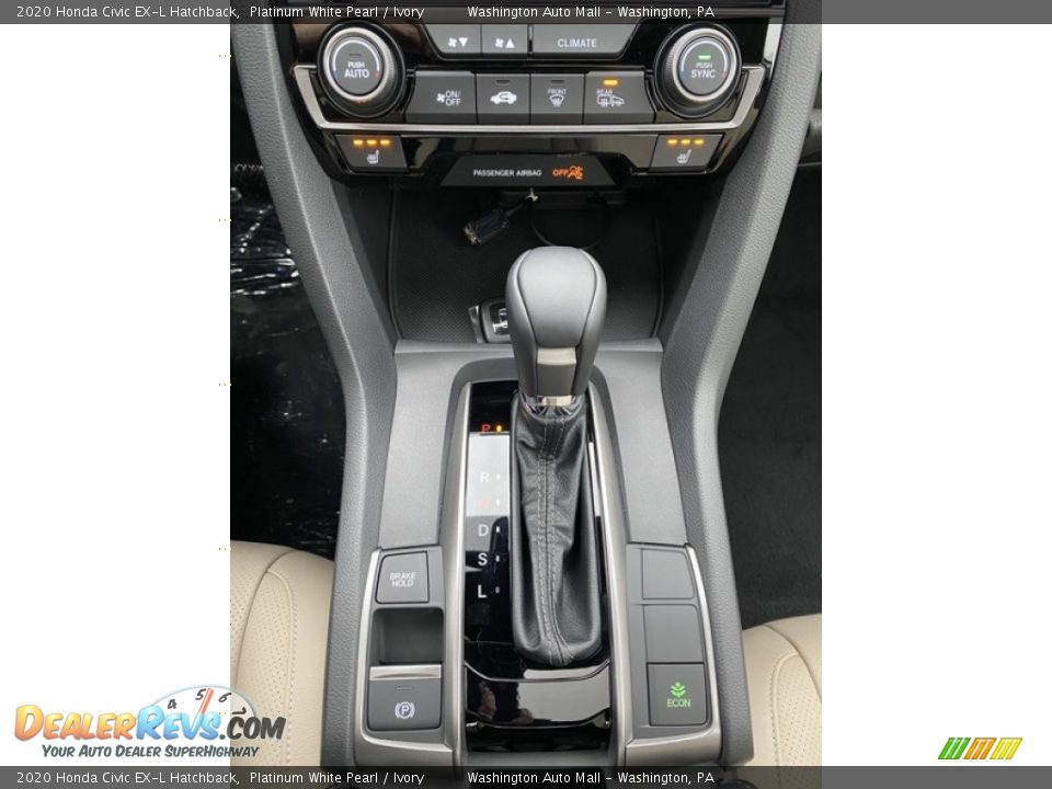 2020 Honda Civic EX-L Hatchback Platinum White Pearl / Ivory Photo #27