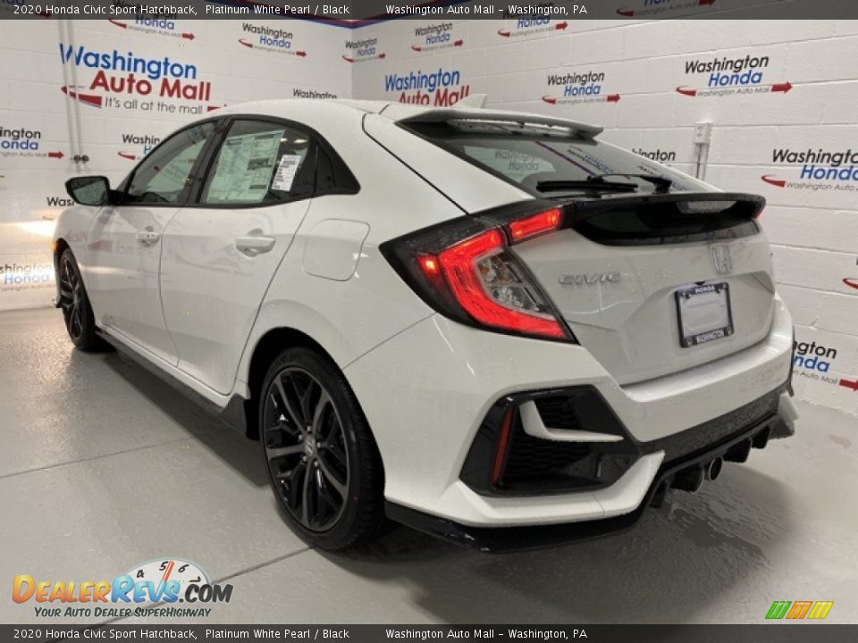 2020 Honda Civic Sport Hatchback Platinum White Pearl / Black Photo #6