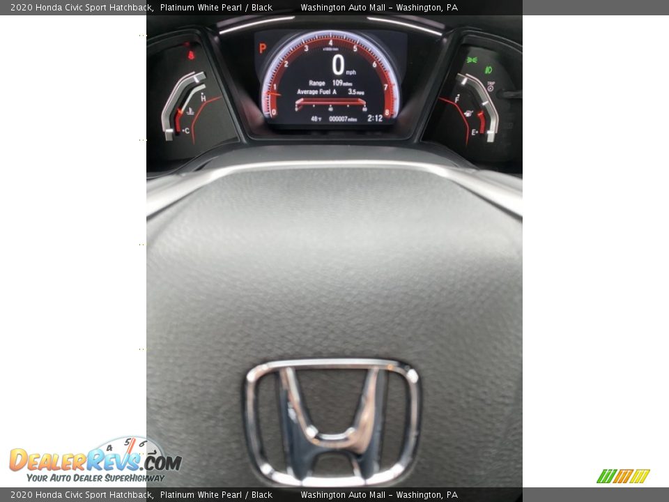 2020 Honda Civic Sport Hatchback Platinum White Pearl / Black Photo #25