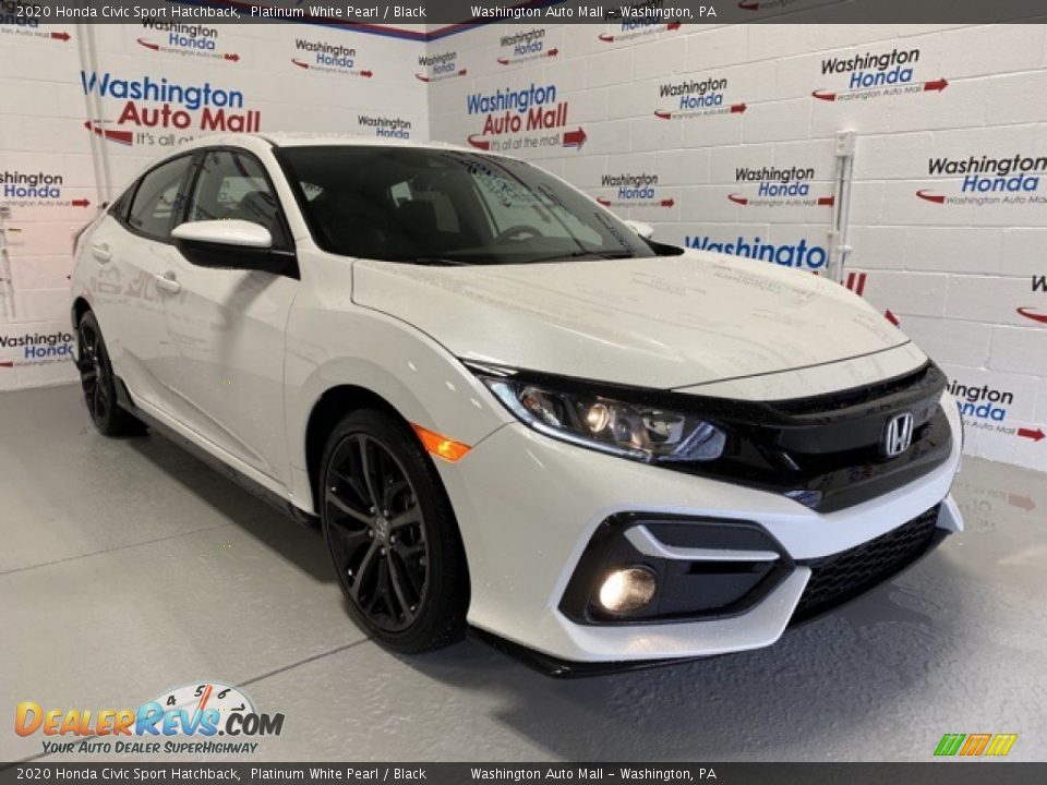 2020 Honda Civic Sport Hatchback Platinum White Pearl / Black Photo #2