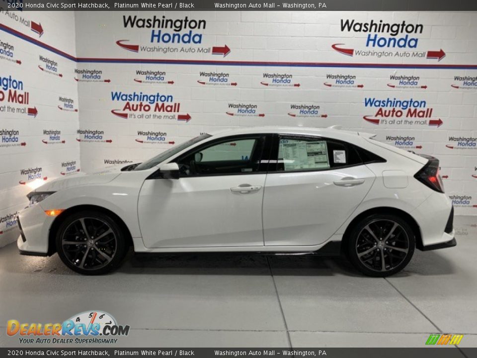 2020 Honda Civic Sport Hatchback Platinum White Pearl / Black Photo #5