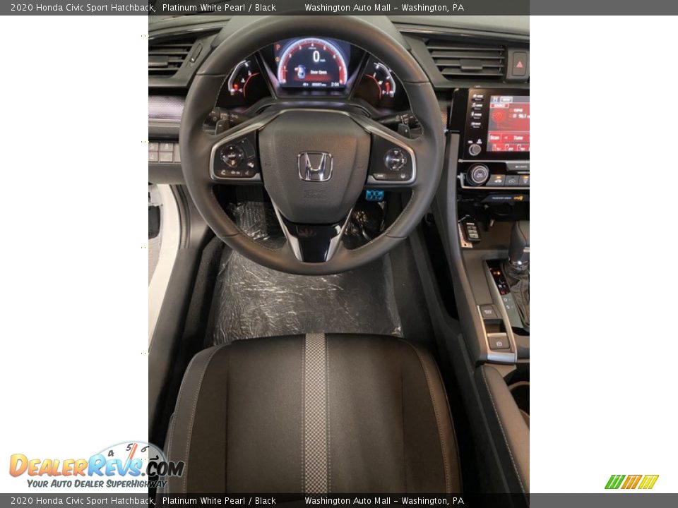 2020 Honda Civic Sport Hatchback Platinum White Pearl / Black Photo #13