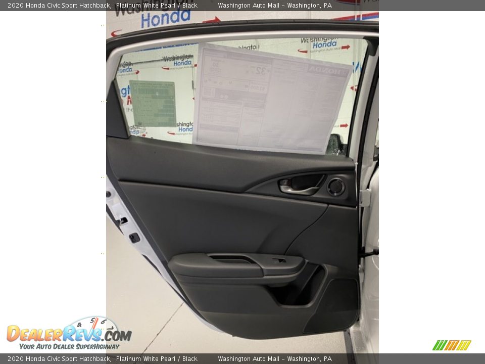 2020 Honda Civic Sport Hatchback Platinum White Pearl / Black Photo #16