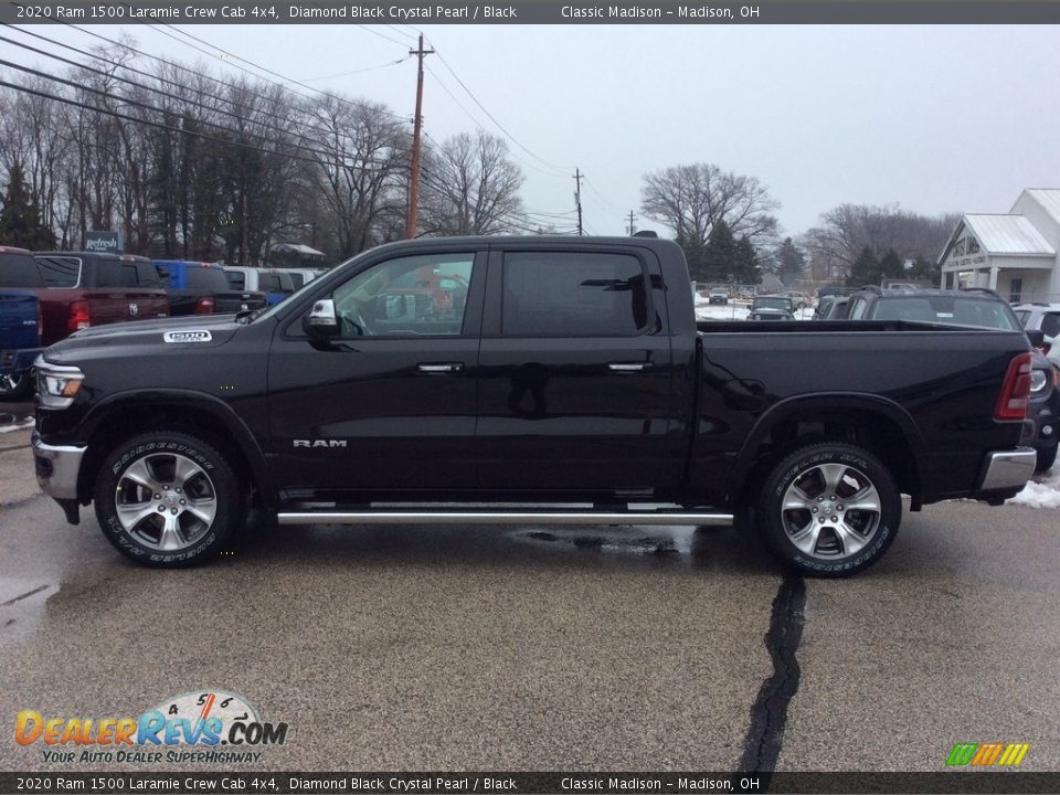 2020 Ram 1500 Laramie Crew Cab 4x4 Diamond Black Crystal Pearl / Black Photo #6