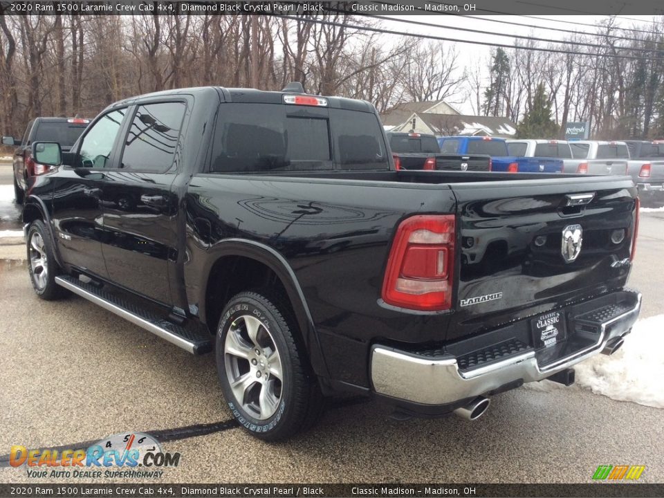 2020 Ram 1500 Laramie Crew Cab 4x4 Diamond Black Crystal Pearl / Black Photo #7