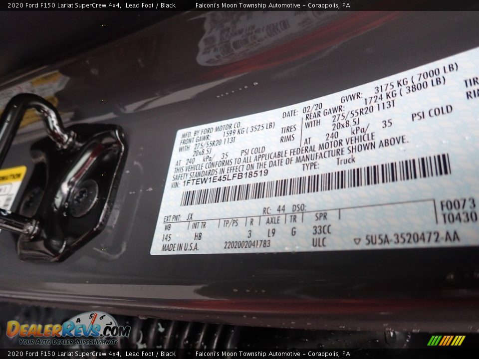 2020 Ford F150 Lariat SuperCrew 4x4 Lead Foot / Black Photo #12