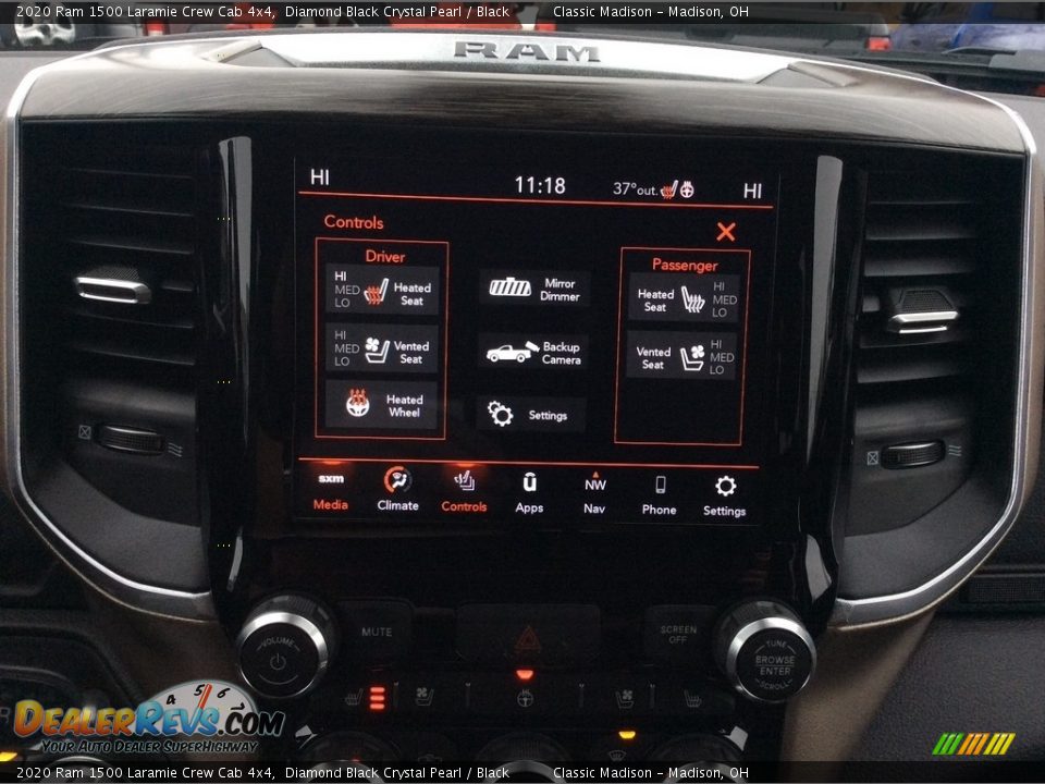 2020 Ram 1500 Laramie Crew Cab 4x4 Diamond Black Crystal Pearl / Black Photo #15