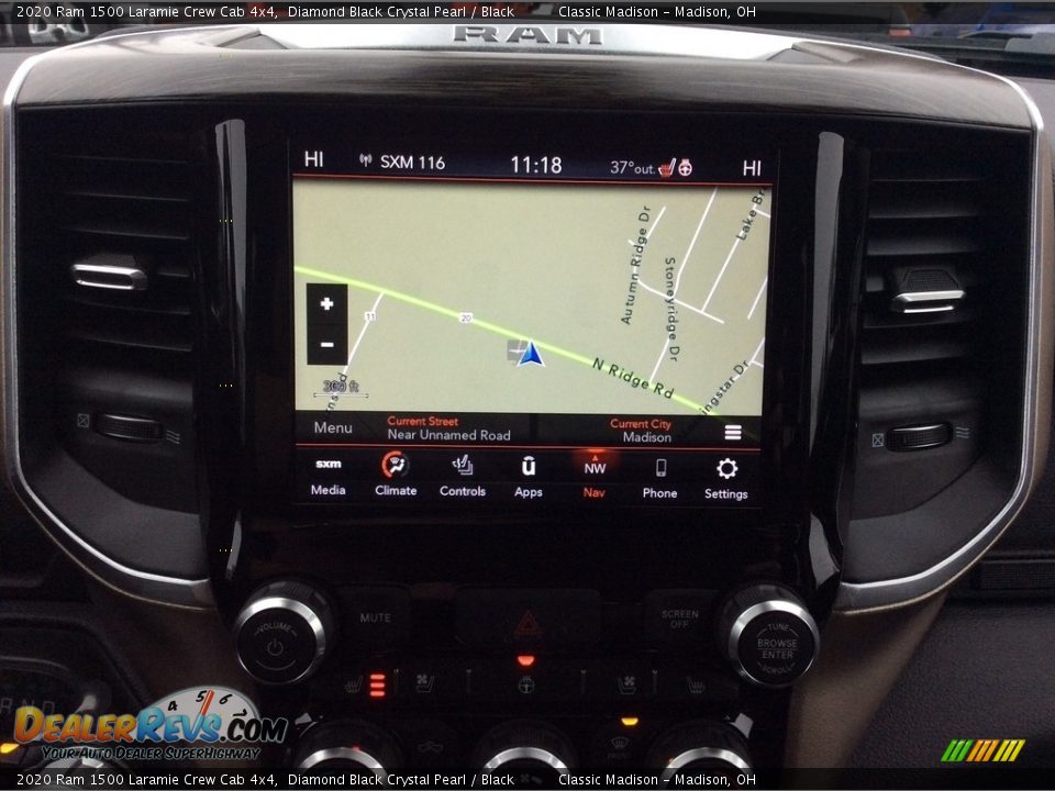 2020 Ram 1500 Laramie Crew Cab 4x4 Diamond Black Crystal Pearl / Black Photo #16