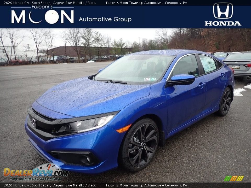 2020 Honda Civic Sport Sedan Aegean Blue Metallic / Black Photo #1