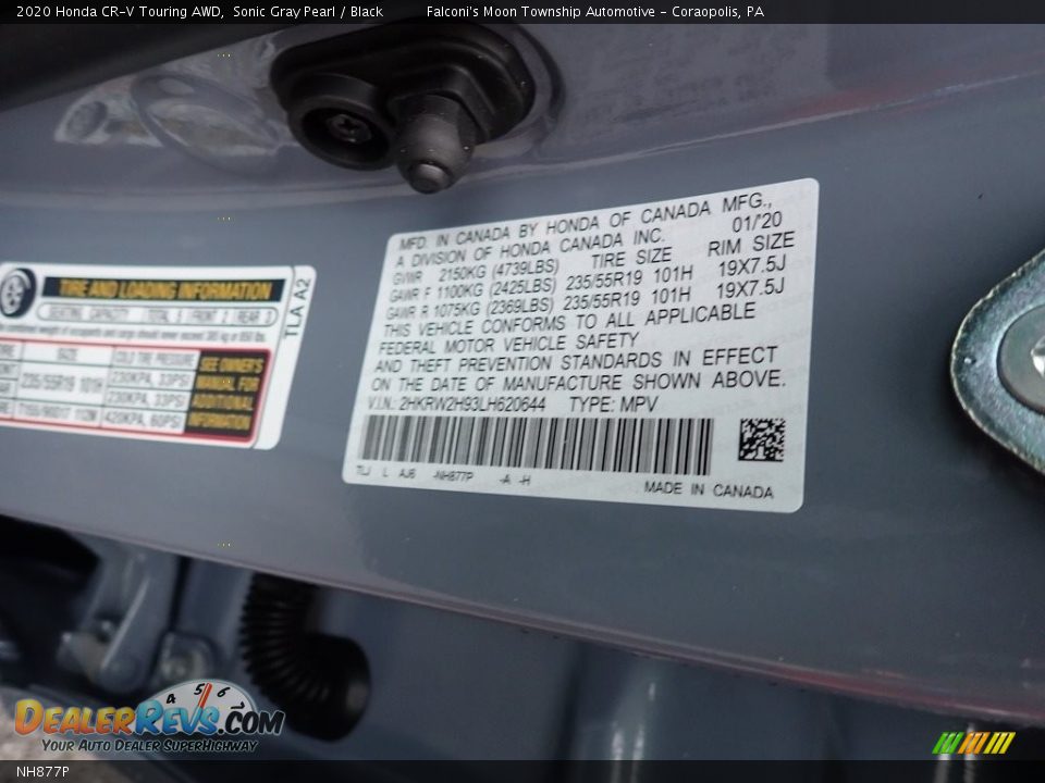 Honda Color Code NH877P Sonic Gray Pearl