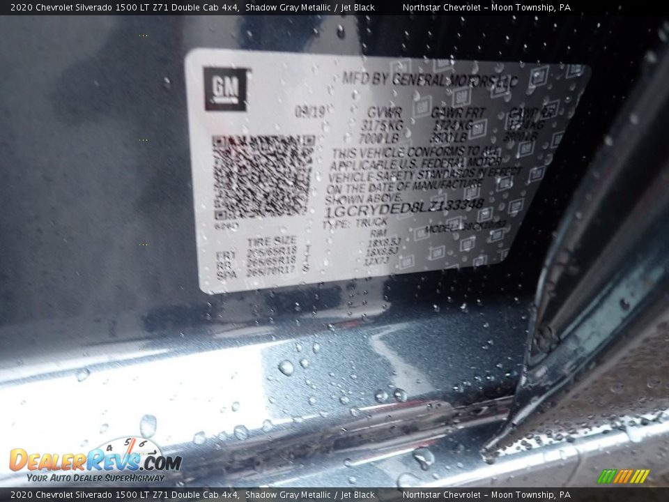 2020 Chevrolet Silverado 1500 LT Z71 Double Cab 4x4 Shadow Gray Metallic / Jet Black Photo #16