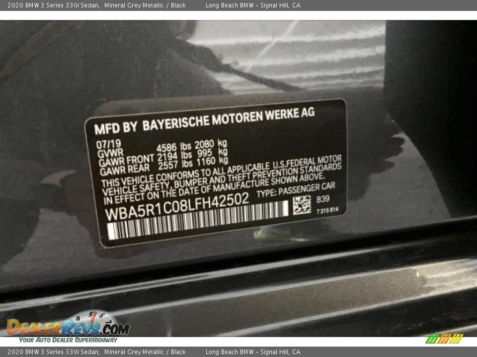 2020 BMW 3 Series 330i Sedan Mineral Grey Metallic / Black Photo #11