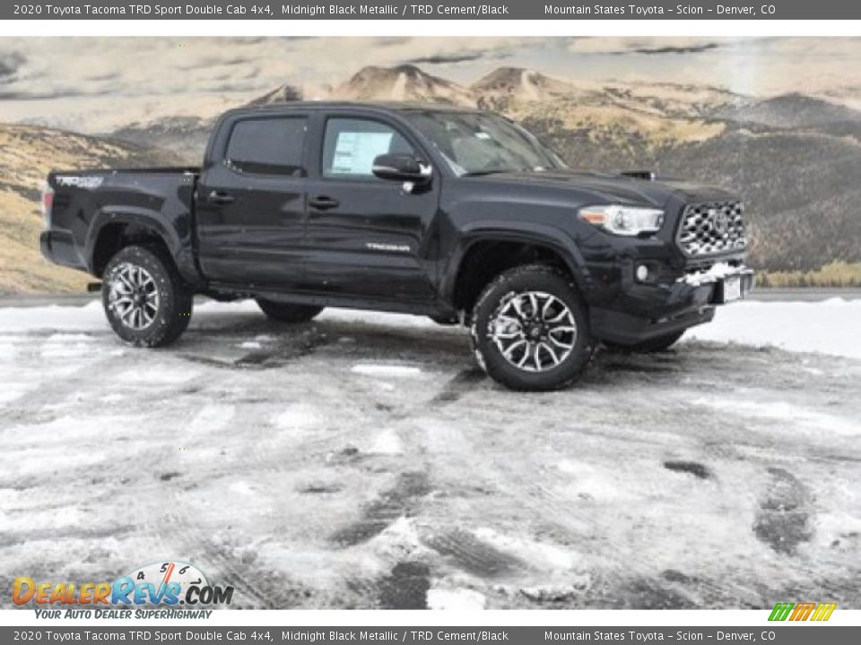 2020 Toyota Tacoma TRD Sport Double Cab 4x4 Midnight Black Metallic / TRD Cement/Black Photo #1