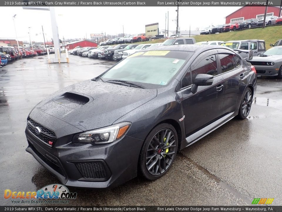 2019 Subaru WRX STI Dark Gray Metallic / Recaro Black Ultrasuede/Carbon Black Photo #1