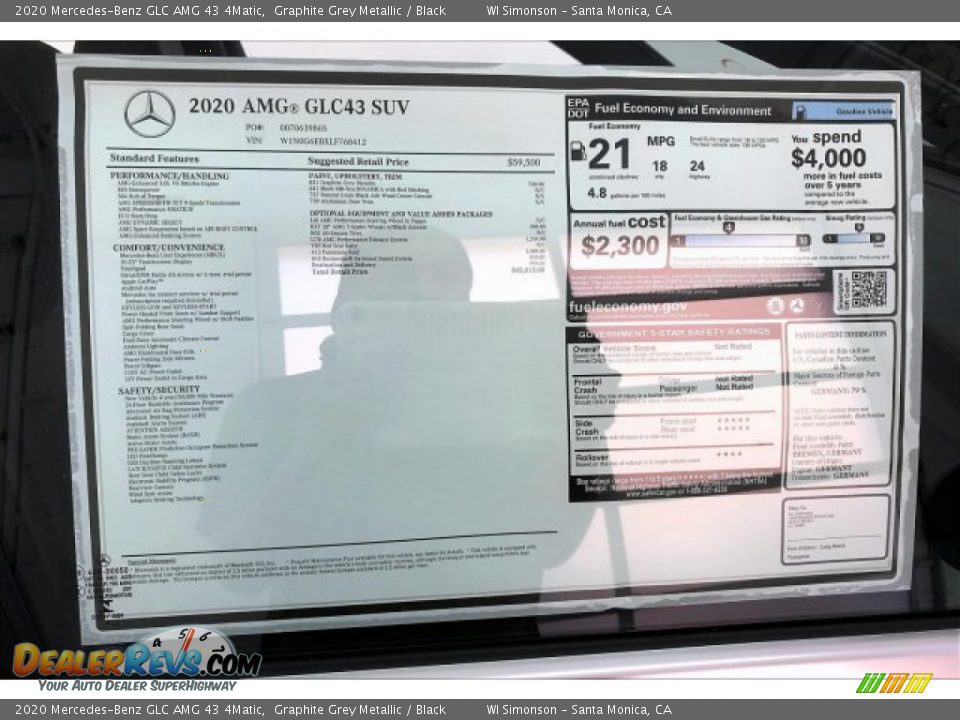 2020 Mercedes-Benz GLC AMG 43 4Matic Graphite Grey Metallic / Black Photo #11