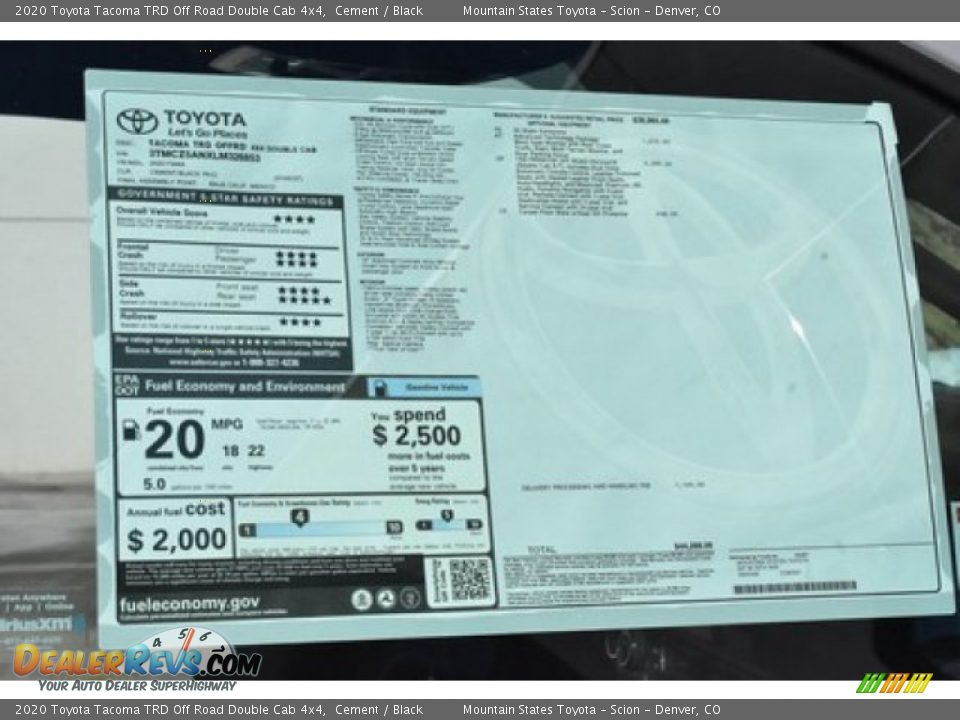 2020 Toyota Tacoma TRD Off Road Double Cab 4x4 Cement / Black Photo #11