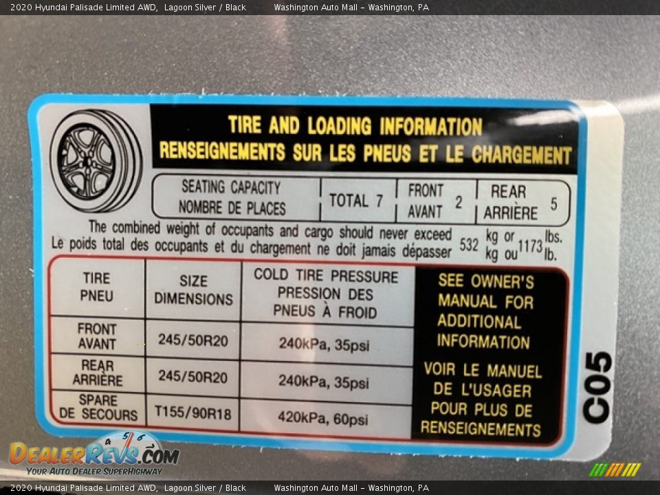 2020 Hyundai Palisade Limited AWD Lagoon Silver / Black Photo #8