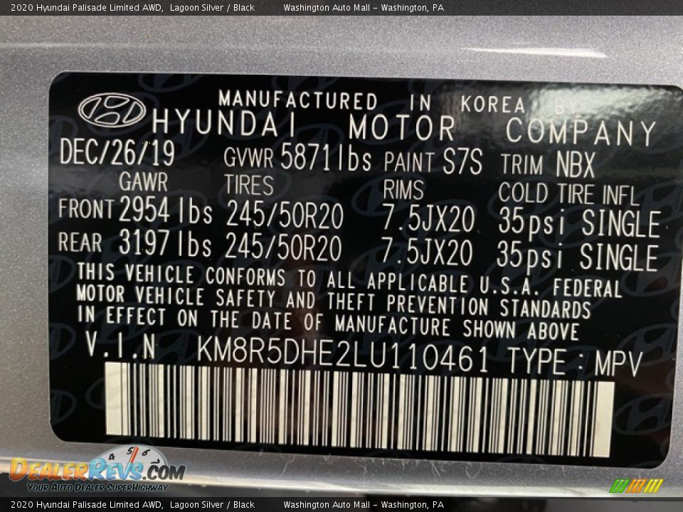 2020 Hyundai Palisade Limited AWD Lagoon Silver / Black Photo #9
