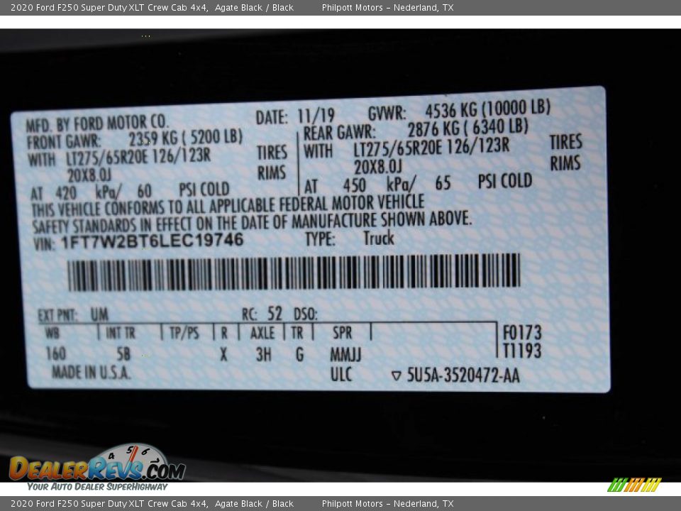2020 Ford F250 Super Duty XLT Crew Cab 4x4 Agate Black / Black Photo #25