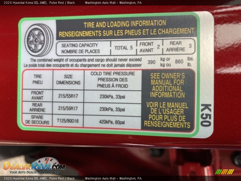 2020 Hyundai Kona SEL AWD Pulse Red / Black Photo #8