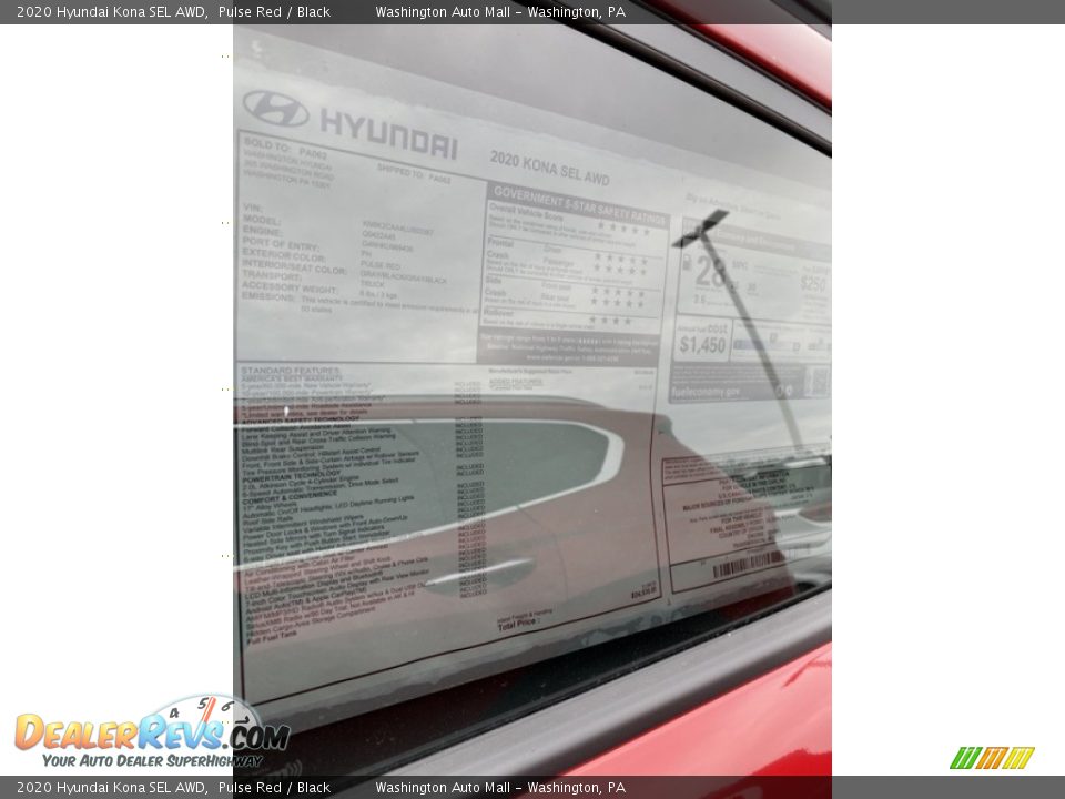 2020 Hyundai Kona SEL AWD Pulse Red / Black Photo #15
