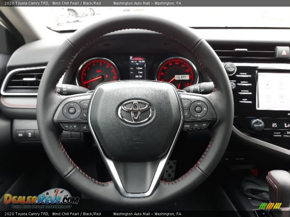 2020 Toyota Camry TRD Wind Chill Pearl / Black/Red Photo #5