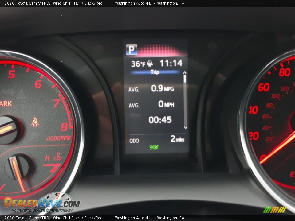 2020 Toyota Camry TRD Wind Chill Pearl / Black/Red Photo #21