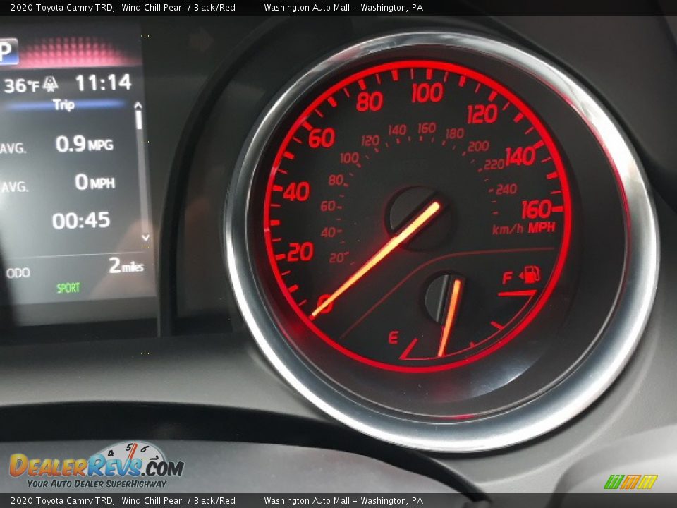 2020 Toyota Camry TRD Wind Chill Pearl / Black/Red Photo #22