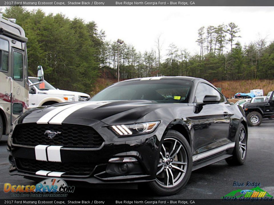 2017 Ford Mustang Ecoboost Coupe Shadow Black / Ebony Photo #1