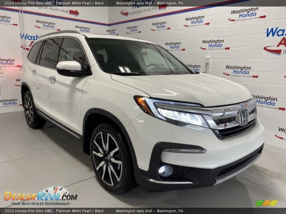 2020 Honda Pilot Elite AWD Platinum White Pearl / Black Photo #2