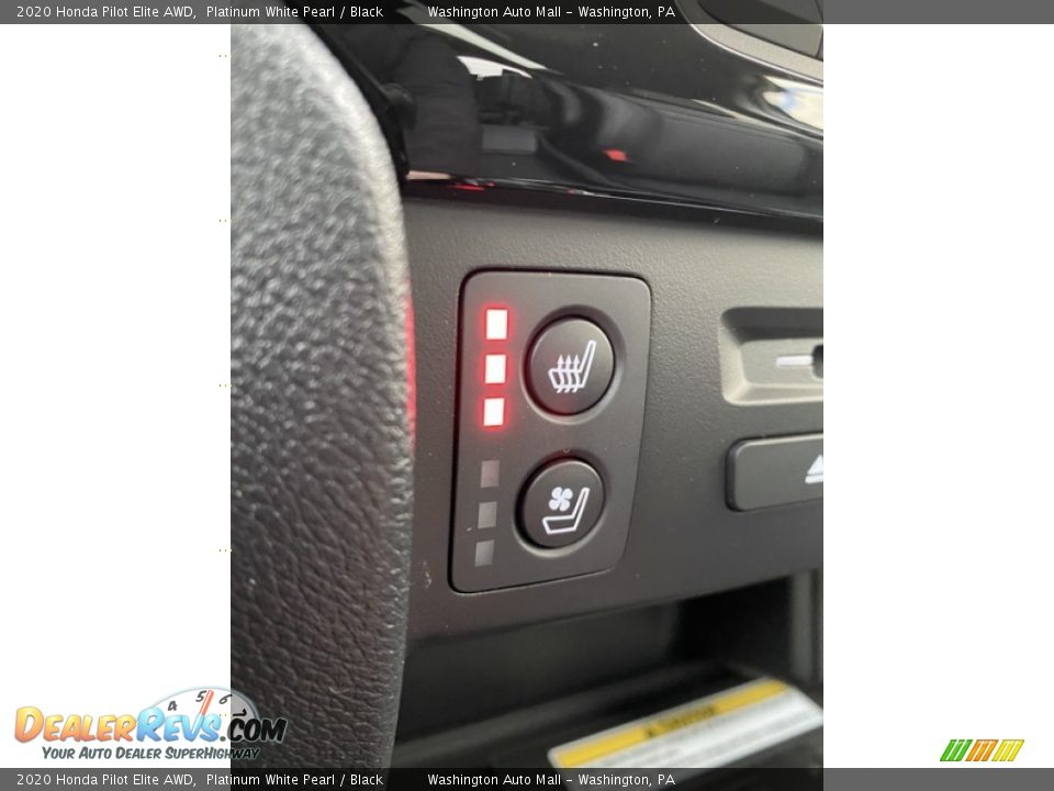 2020 Honda Pilot Elite AWD Platinum White Pearl / Black Photo #35