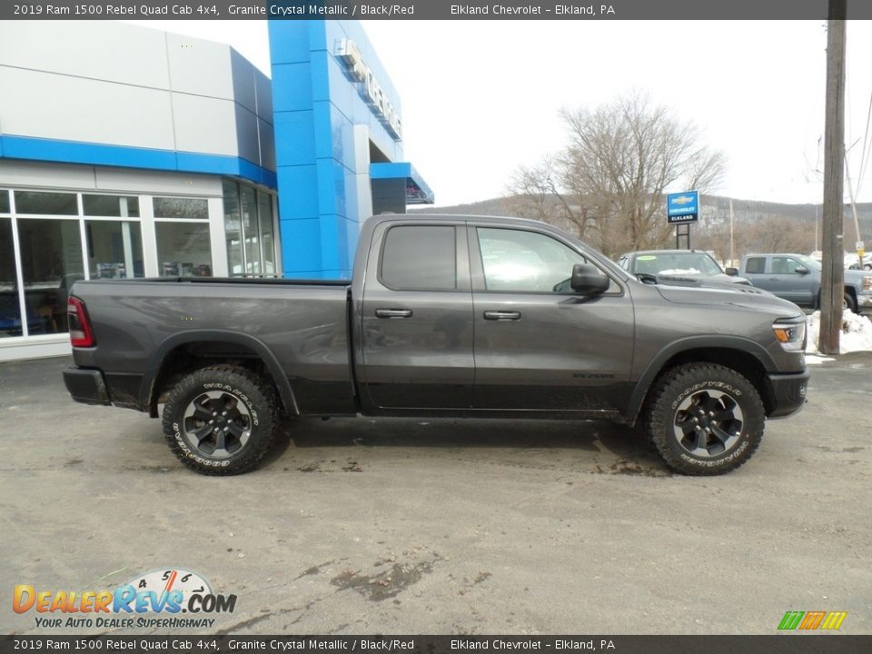 2019 Ram 1500 Rebel Quad Cab 4x4 Granite Crystal Metallic / Black/Red Photo #2