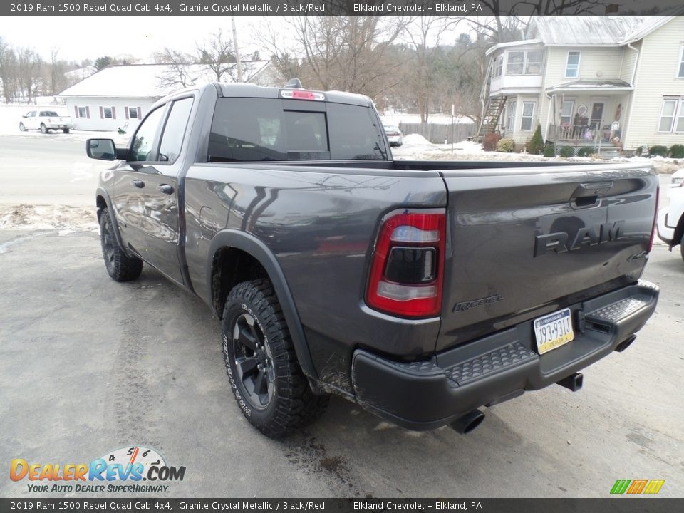 2019 Ram 1500 Rebel Quad Cab 4x4 Granite Crystal Metallic / Black/Red Photo #4