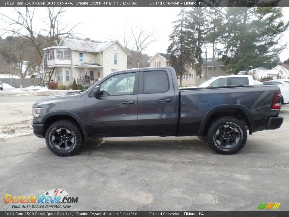 2019 Ram 1500 Rebel Quad Cab 4x4 Granite Crystal Metallic / Black/Red Photo #8