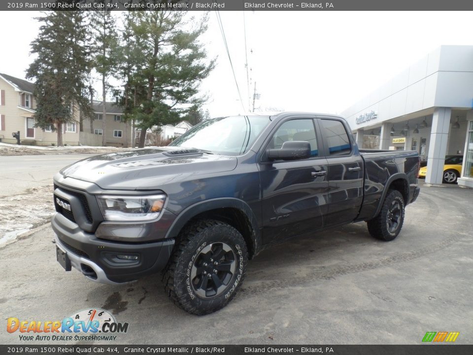 2019 Ram 1500 Rebel Quad Cab 4x4 Granite Crystal Metallic / Black/Red Photo #9