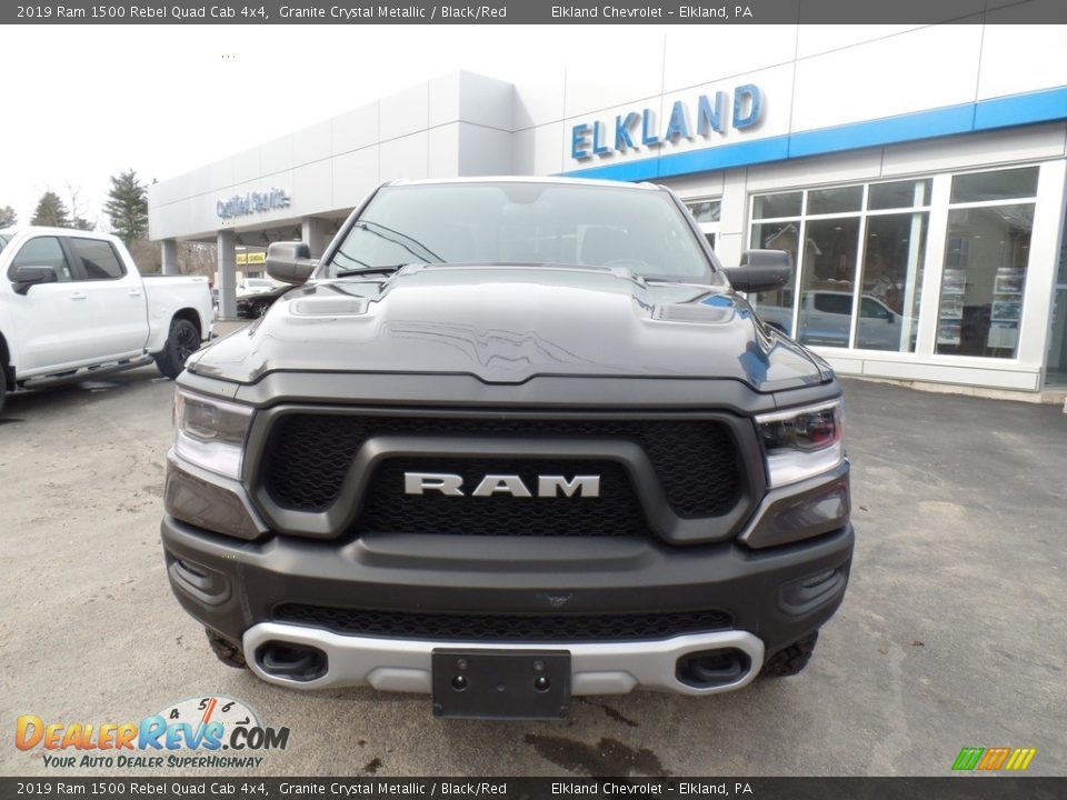 2019 Ram 1500 Rebel Quad Cab 4x4 Granite Crystal Metallic / Black/Red Photo #10