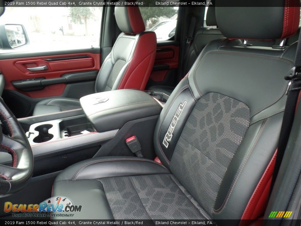 2019 Ram 1500 Rebel Quad Cab 4x4 Granite Crystal Metallic / Black/Red Photo #22