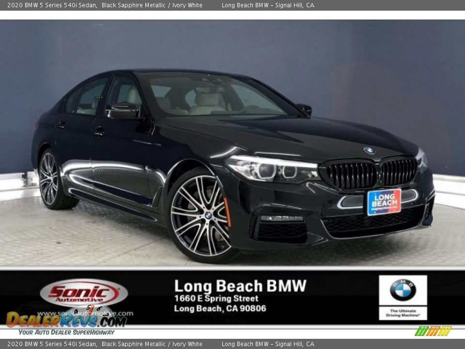 2020 BMW 5 Series 540i Sedan Black Sapphire Metallic / Ivory White Photo #1