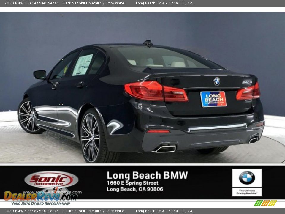 2020 BMW 5 Series 540i Sedan Black Sapphire Metallic / Ivory White Photo #2