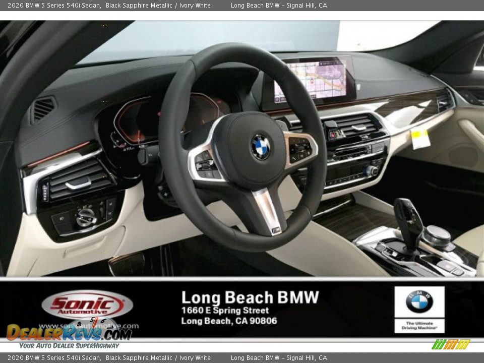 2020 BMW 5 Series 540i Sedan Black Sapphire Metallic / Ivory White Photo #4