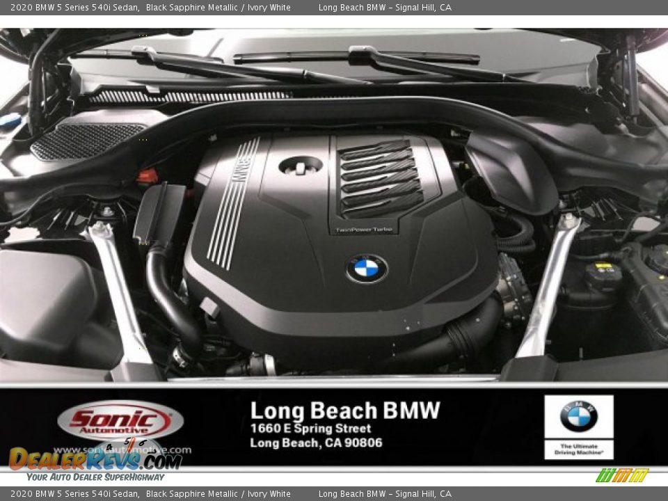 2020 BMW 5 Series 540i Sedan Black Sapphire Metallic / Ivory White Photo #8