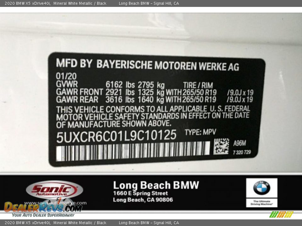 2020 BMW X5 xDrive40i Mineral White Metallic / Black Photo #11