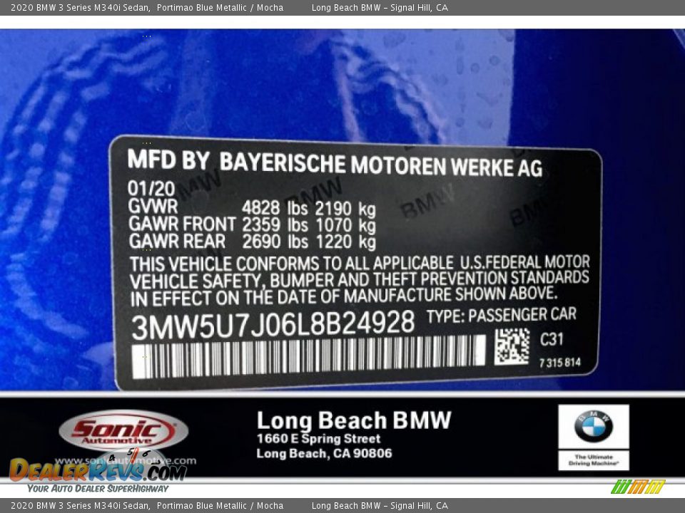 2020 BMW 3 Series M340i Sedan Portimao Blue Metallic / Mocha Photo #11