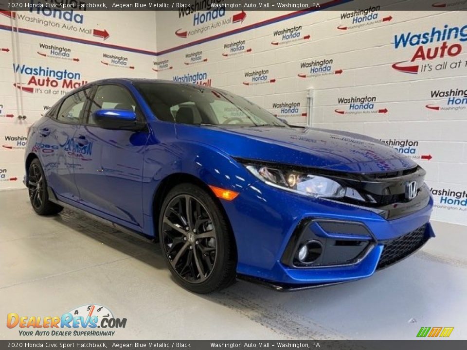 2020 Honda Civic Sport Hatchback Aegean Blue Metallic / Black Photo #2