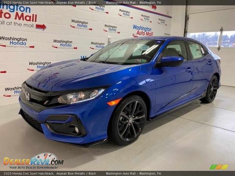 2020 Honda Civic Sport Hatchback Aegean Blue Metallic / Black Photo #4