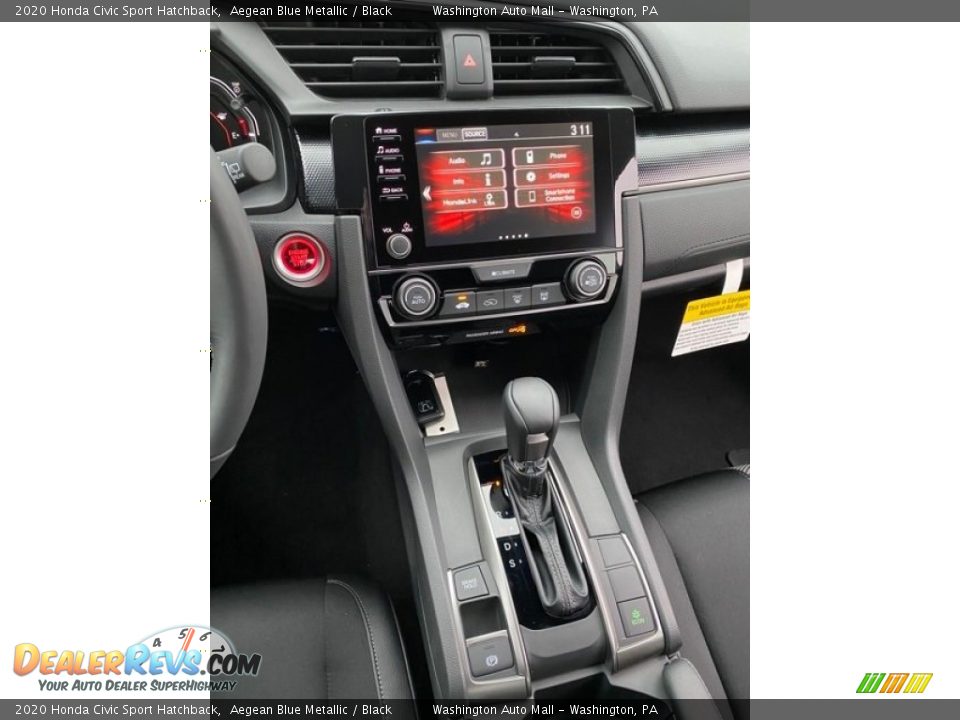 2020 Honda Civic Sport Hatchback Aegean Blue Metallic / Black Photo #27