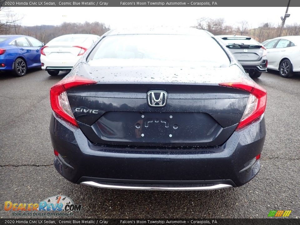 2020 Honda Civic LX Sedan Cosmic Blue Metallic / Gray Photo #4