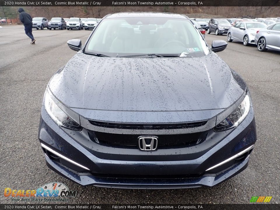 2020 Honda Civic LX Sedan Cosmic Blue Metallic / Gray Photo #7
