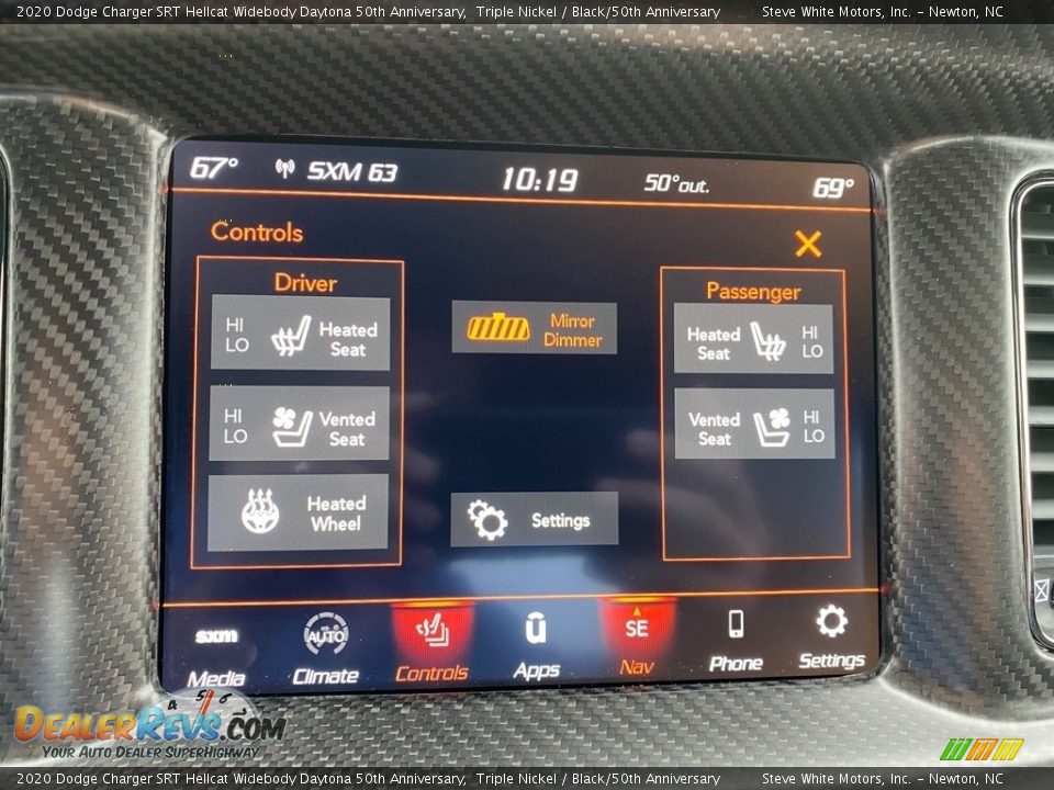 Controls of 2020 Dodge Charger SRT Hellcat Widebody Daytona 50th Anniversary Photo #25